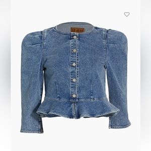 LeJean luella Cropped Peplum Denim Jacket